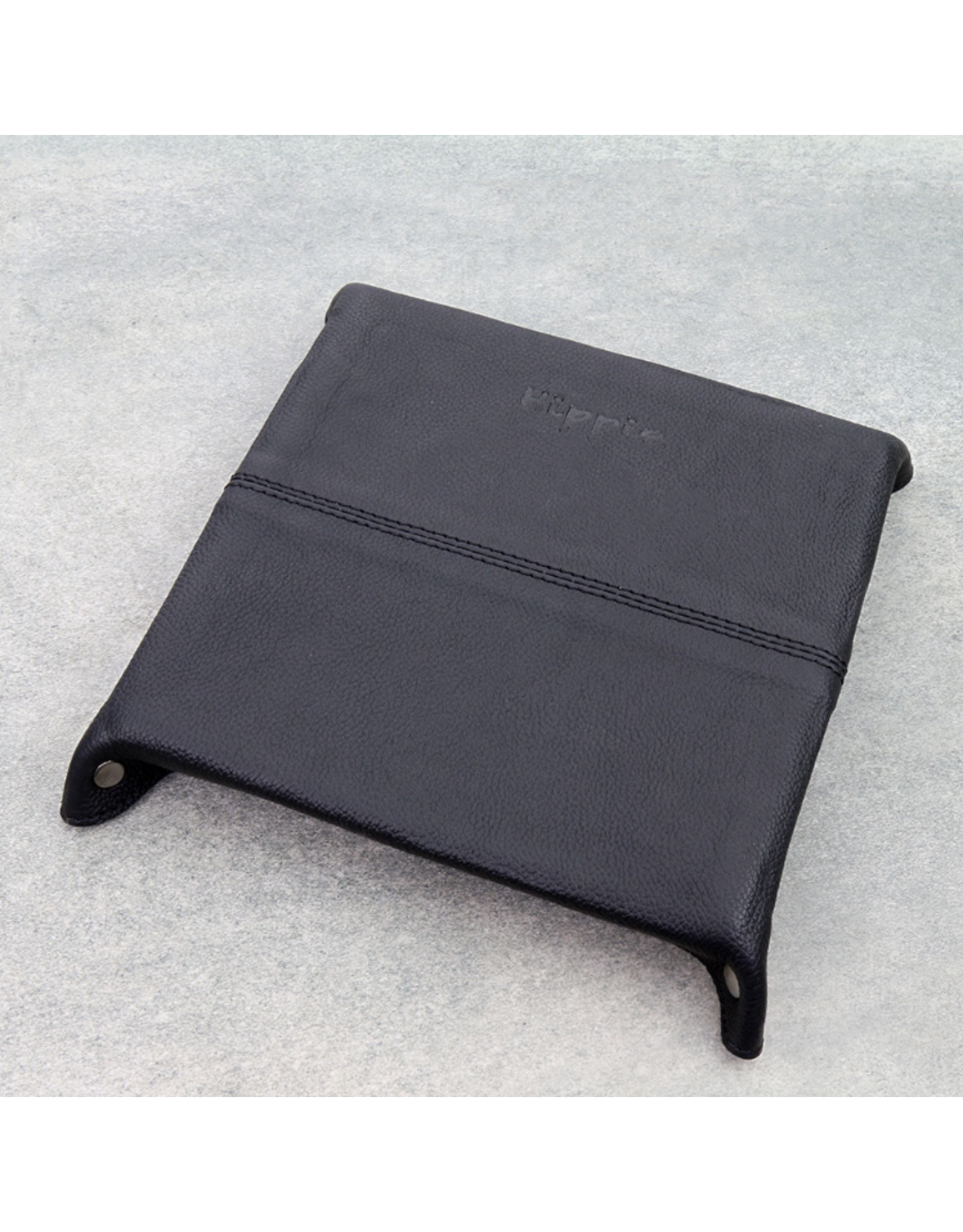 JEWELRY TRAY BLACK GENUINE LEATHER WITH COWHIDE