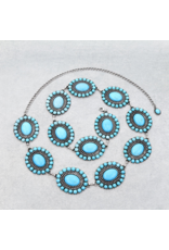BELT WMS CONCHO OVAL TURQUOISE STONES