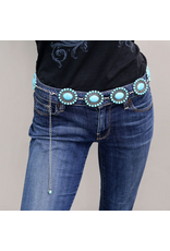 BELT WMS CONCHO OVAL TURQUOISE STONES