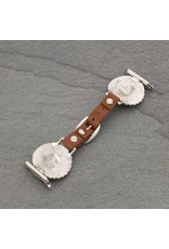 APPLE WATCH BAND LEATHER CIRCLE TURQ CONCHOS