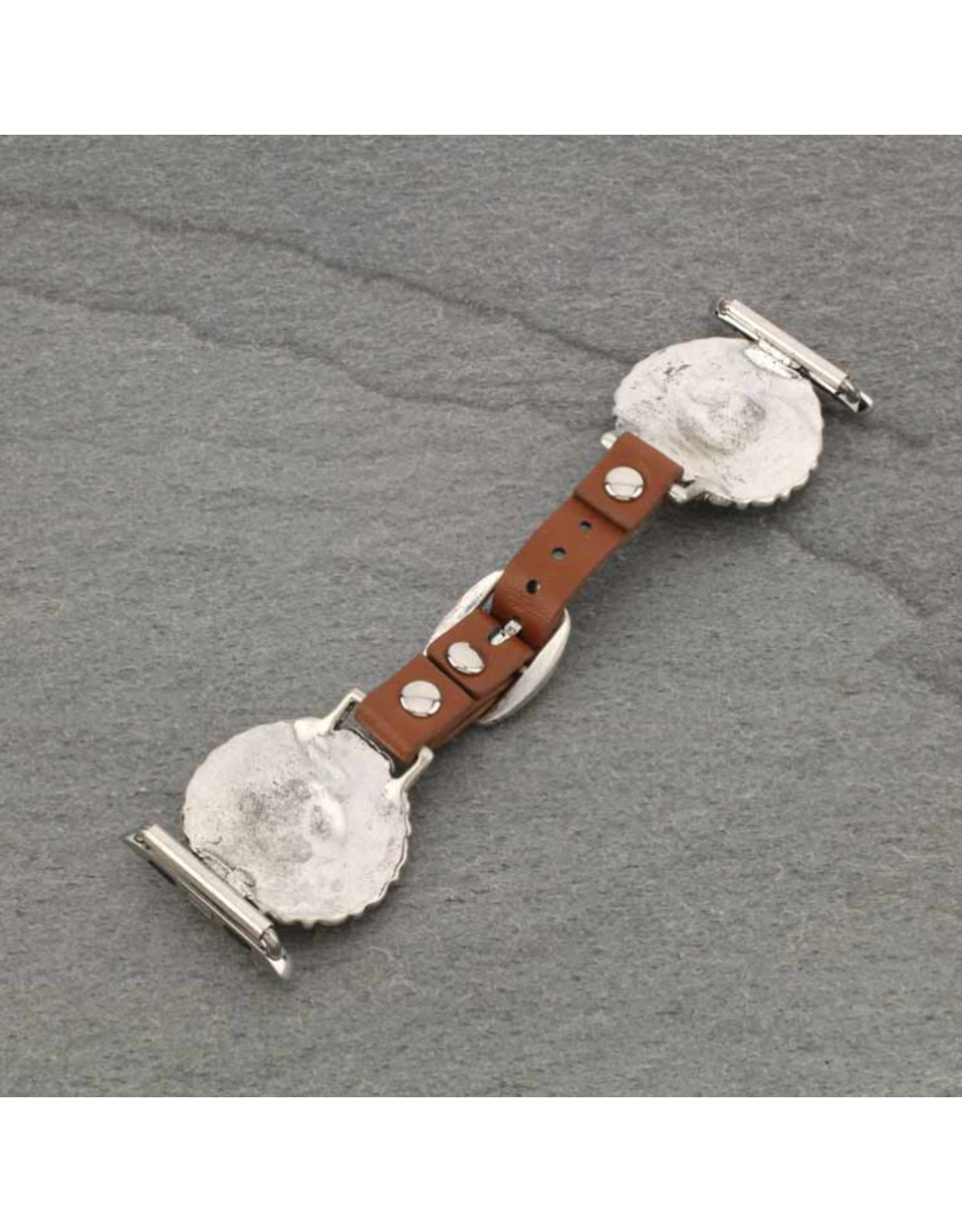 APPLE WATCH BAND LEATHER CIRCLE TURQ CONCHOS