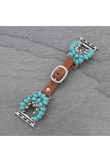 APPLE WATCH BAND LEATHER TURQUOISE SQUASH
