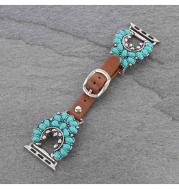 APPLE WATCH BAND LEATHER TURQUOISE SQUASH