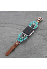 APPLE WATCH BAND LEATHER TURQUOISE SQUASH