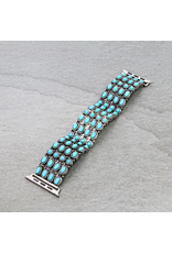 APPLE WATCH BAND CLUSTER TURQ STONES STRETCH