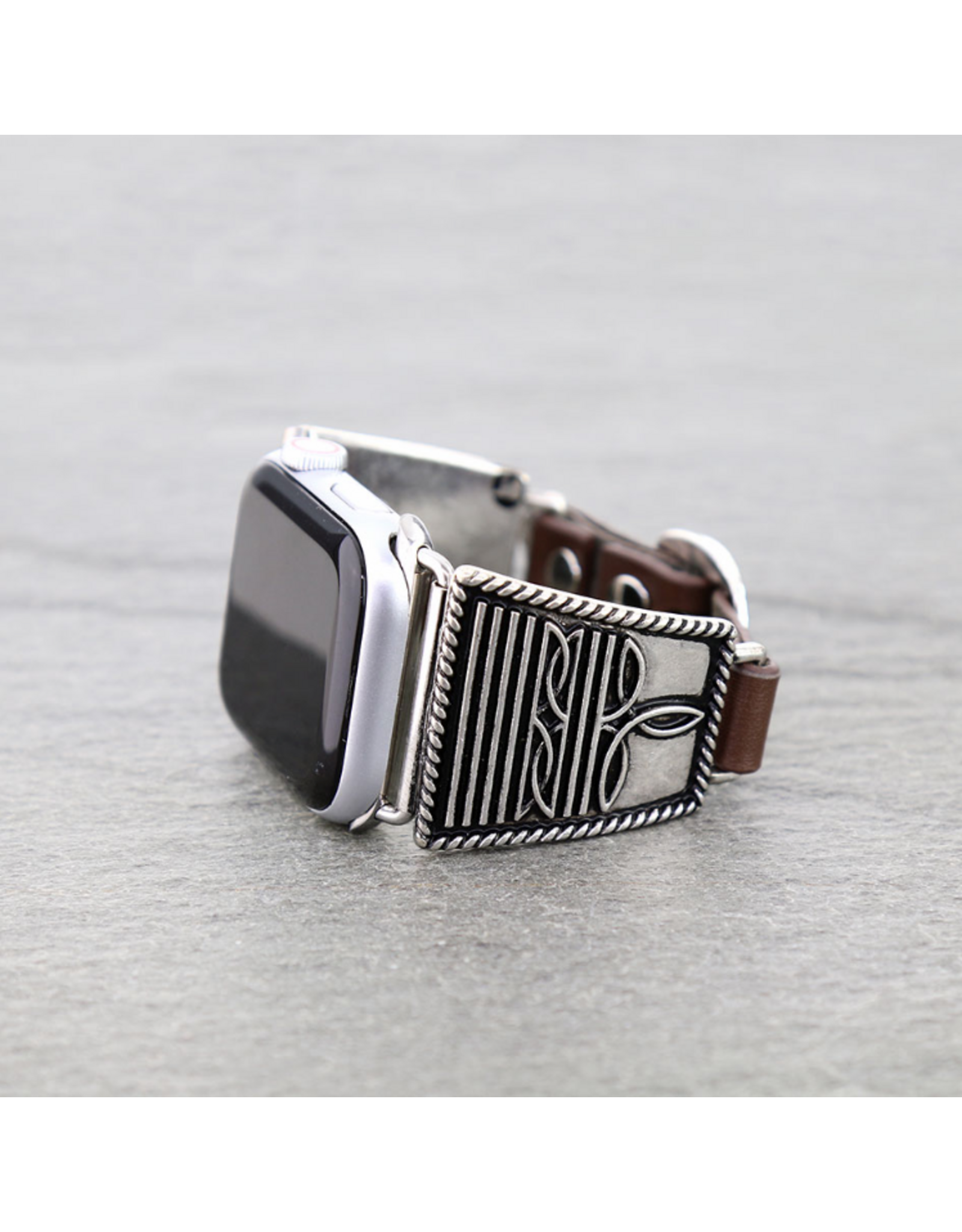 APPLE WATCH BAND LEATHER METAL BOOT STITCH