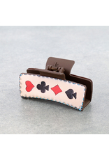CLAW CLIP BROWN WITH LEATHER PATCHES POKER CARDS