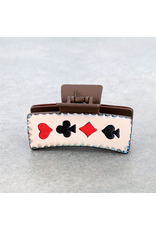 CLAW CLIP BROWN WITH LEATHER PATCHES POKER CARDS