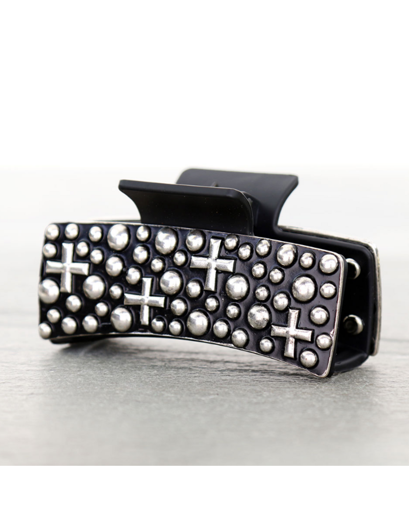 CLAW CLIP WESTERN METAL BUBBLE CROSS