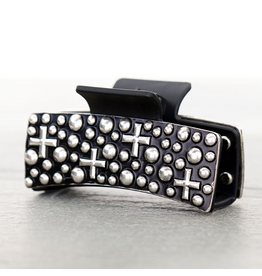 CLAW CLIP WESTERN METAL BUBBLE CROSS