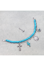 TRUCKER HAT CHAIN TURQUOISE BEADS WESTERN CHARMS