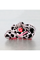 CLAW CLIP WESTERN COW PRINT COWBOY HAT PINK HEART