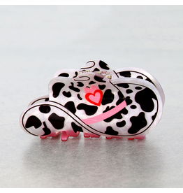 CLAW CLIP WESTERN COW PRINT COWBOY HAT PINK HEART
