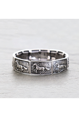 BRACELET WESTERN HORSE SILVER DOUBLE STRETCH