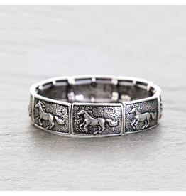 BRACELET WESTERN HORSE SILVER DOUBLE STRETCH