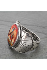 BRACELET CUFF STRETCH COWGIRL RIDING PORTRAIT