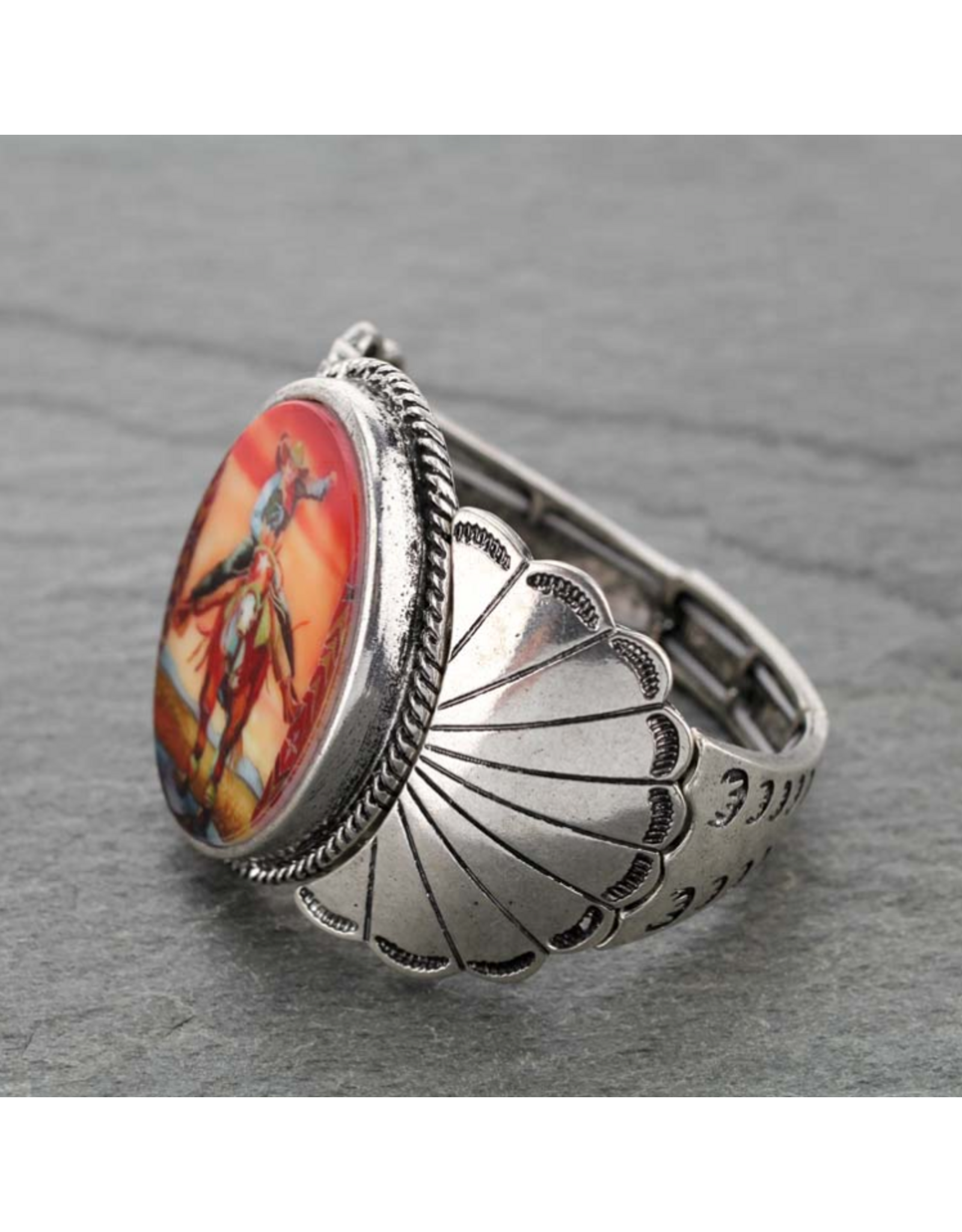 BRACELET CUFF STRETCH COWGIRL RIDING PORTRAIT