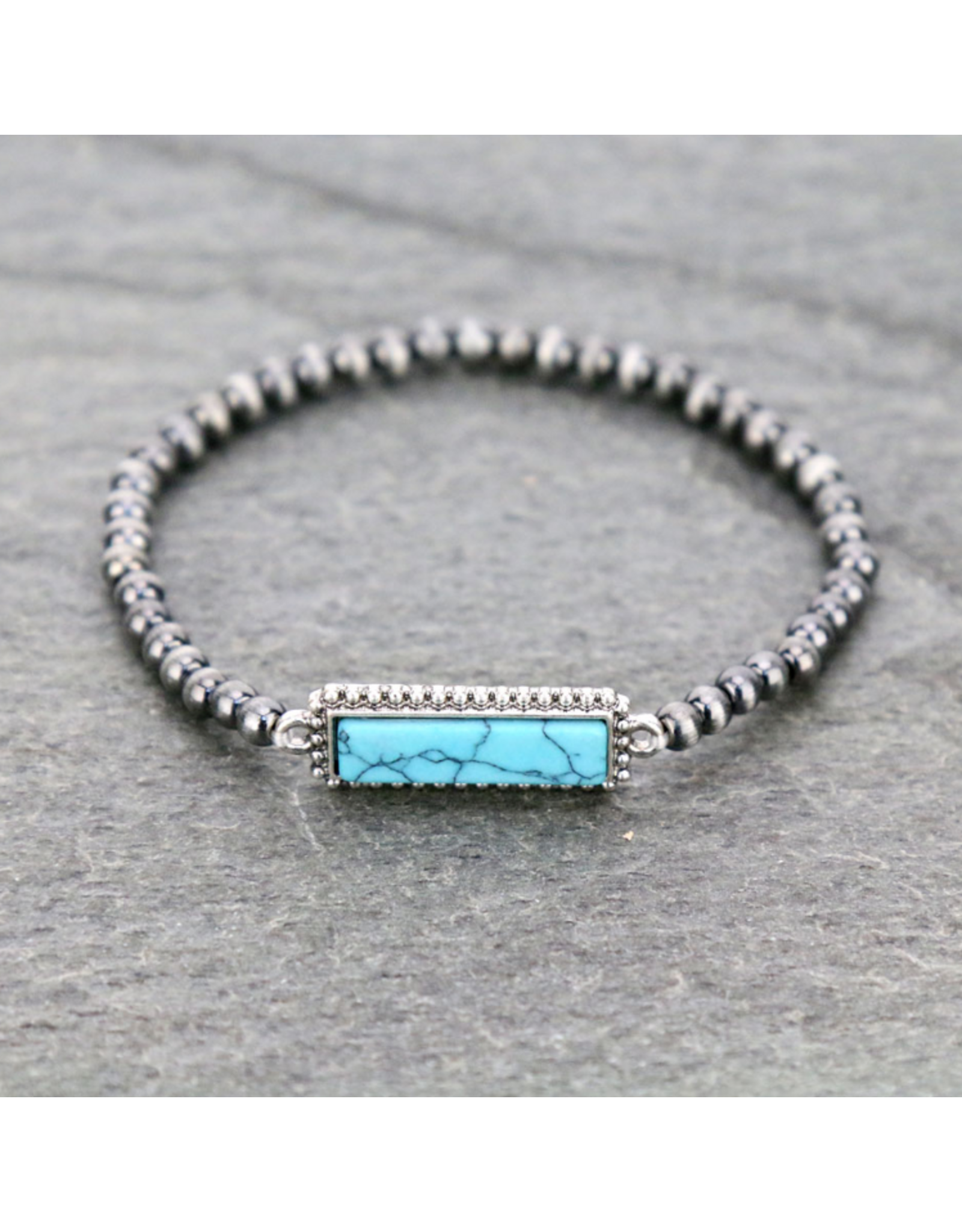 BRACELET STRETCH NAVAJO PEARL BAR