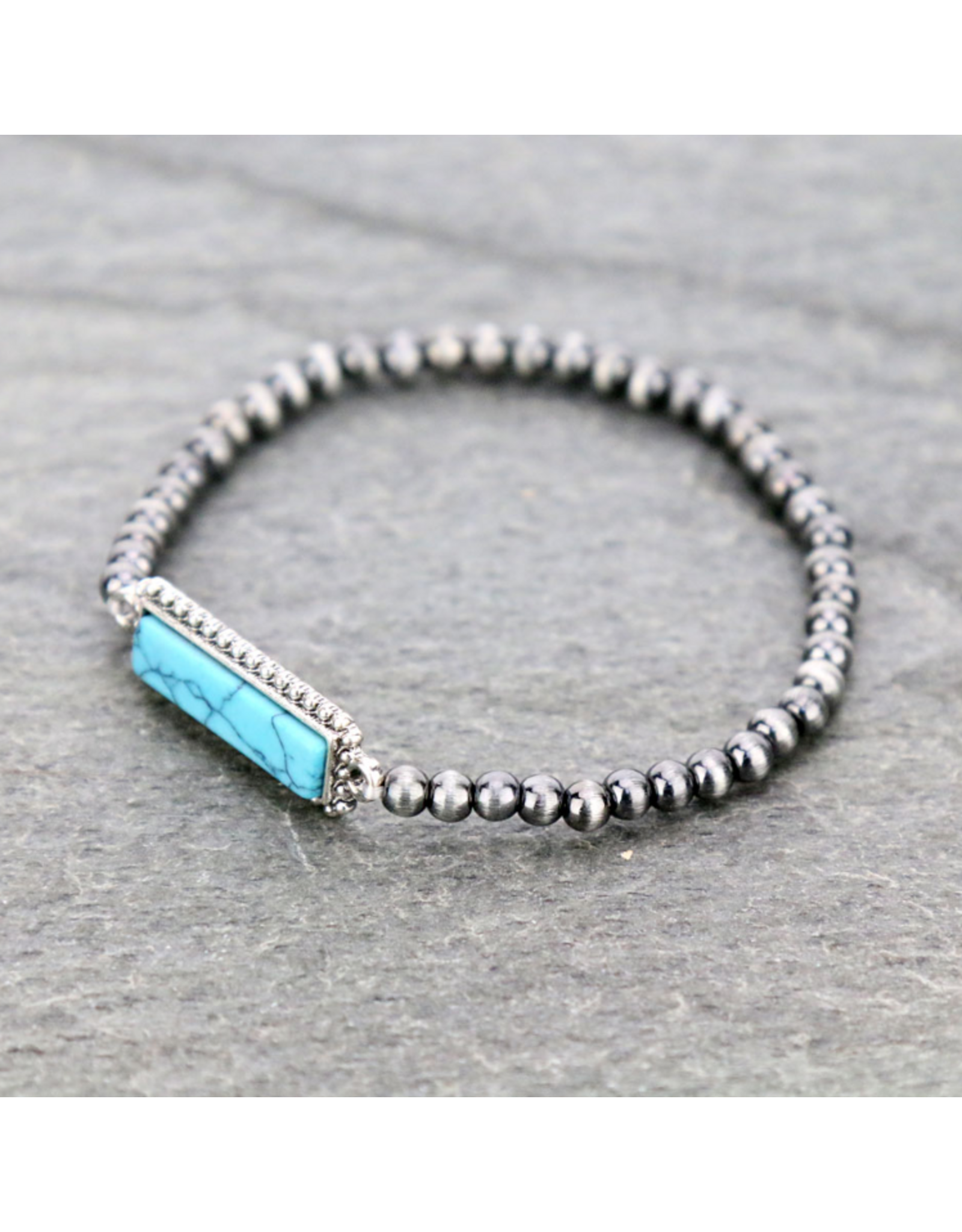 BRACELET STRETCH NAVAJO PEARL BAR