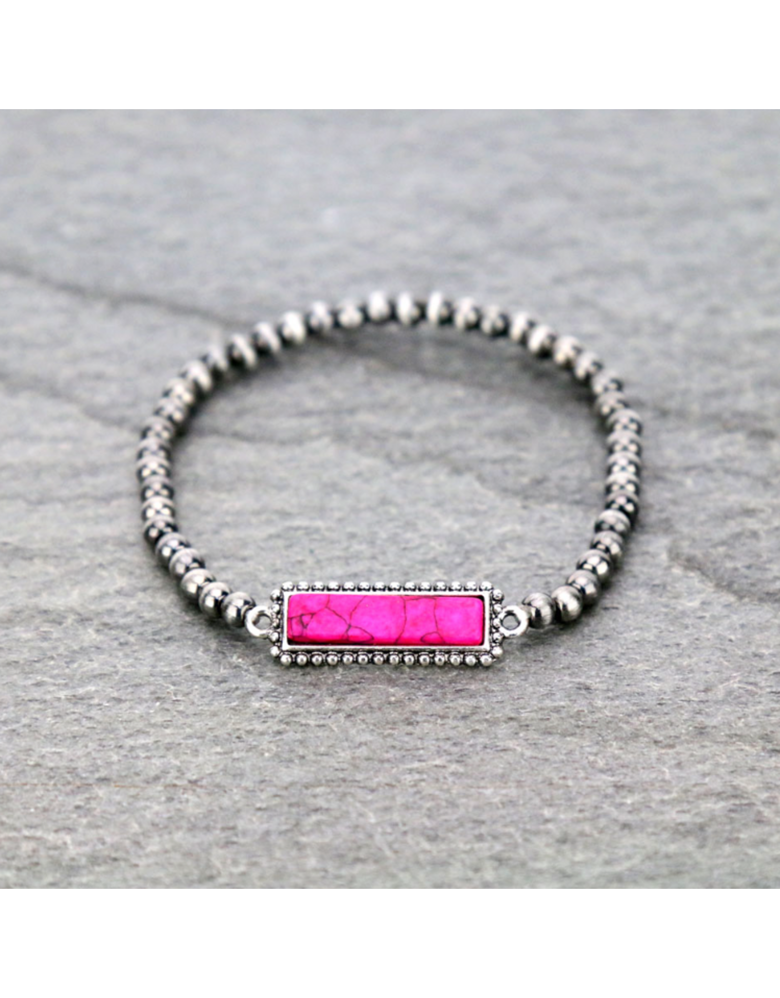 BRACELET STRETCH NAVAJO PEARL BAR