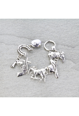 BRACELET SILVER WESTERN VINTAGE MULTI CHARM
