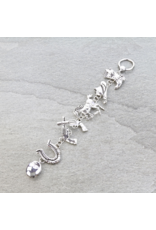 BRACELET SILVER WESTERN VINTAGE MULTI CHARM