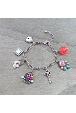 CHARM BRACELET WESTERN SPADE MULTICOLOR  CHARM LINK