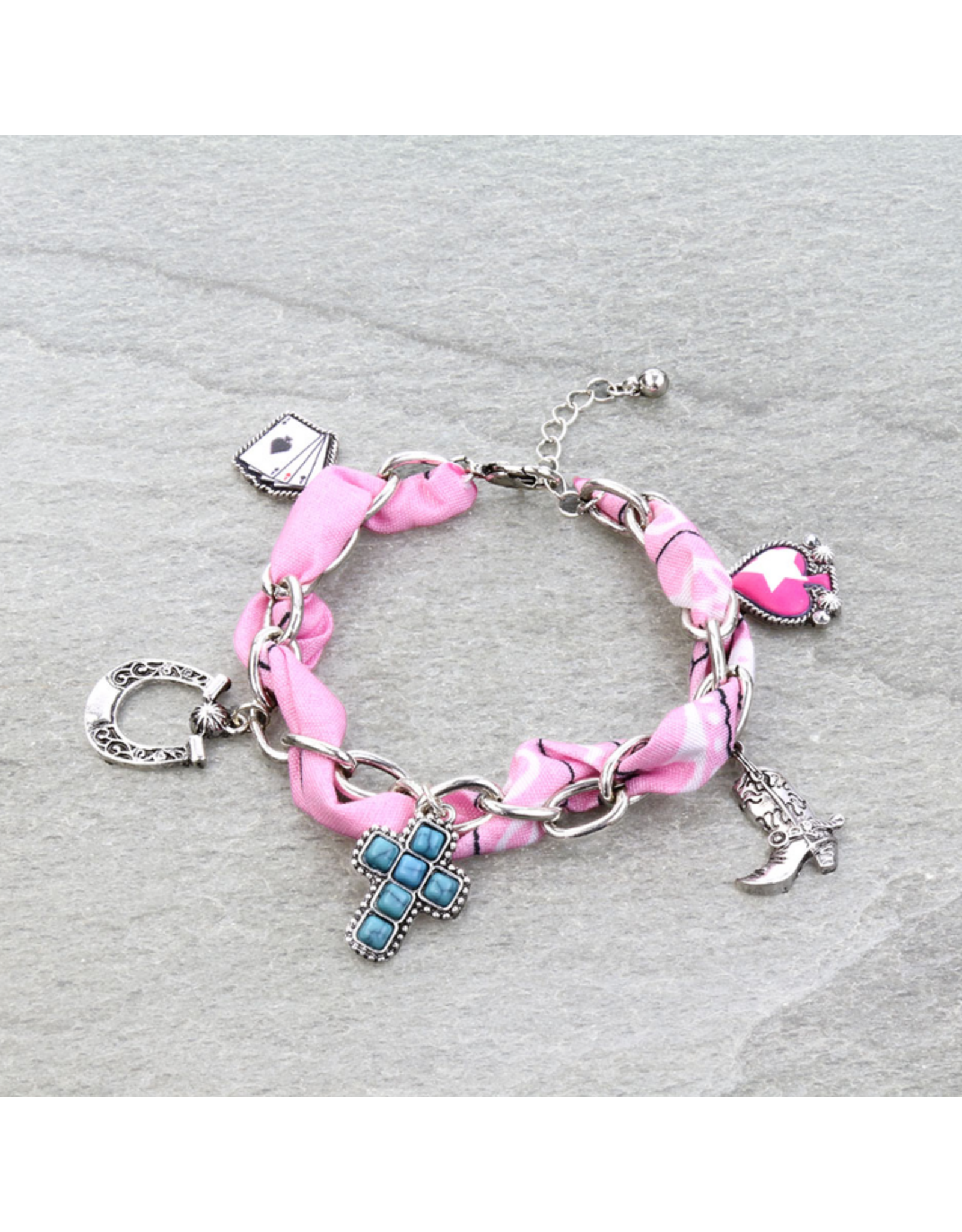CHARM BRACELET SCARF LINK CROSS CHARM