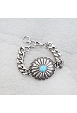 BRACELET WESTERN CONCHO STONE LINK
