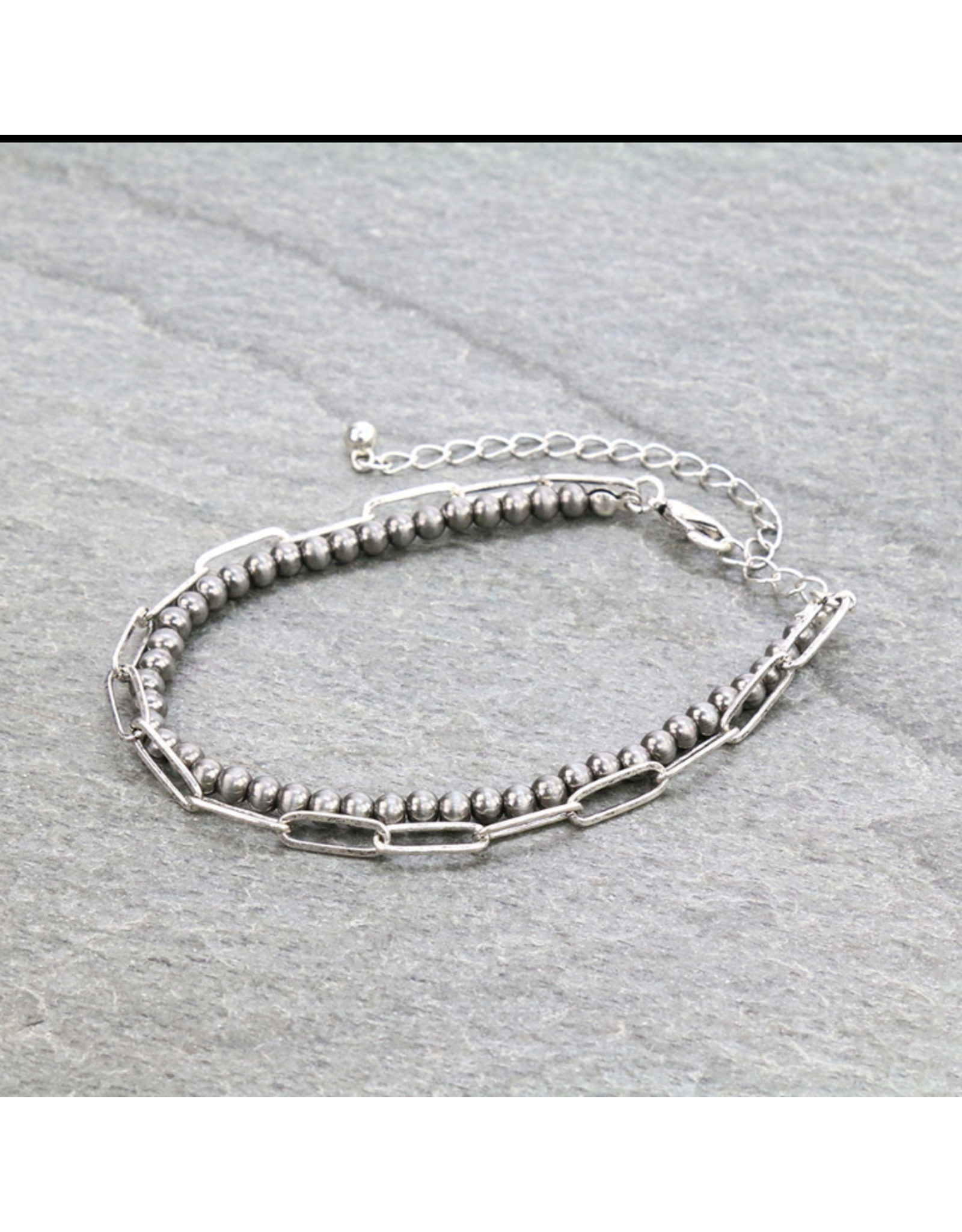 BRACELET SET OF 2 NAVAJO PEARL WITH CHAIN LINK