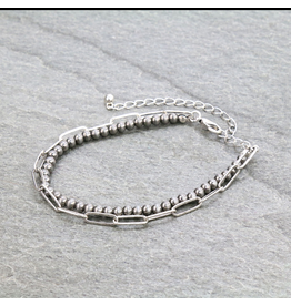 BRACELET SET OF 2 NAVAJO PEARL WITH CHAIN LINK
