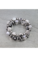 BRACELET STACK NAVAJO PEARL AND DICE STRETCH