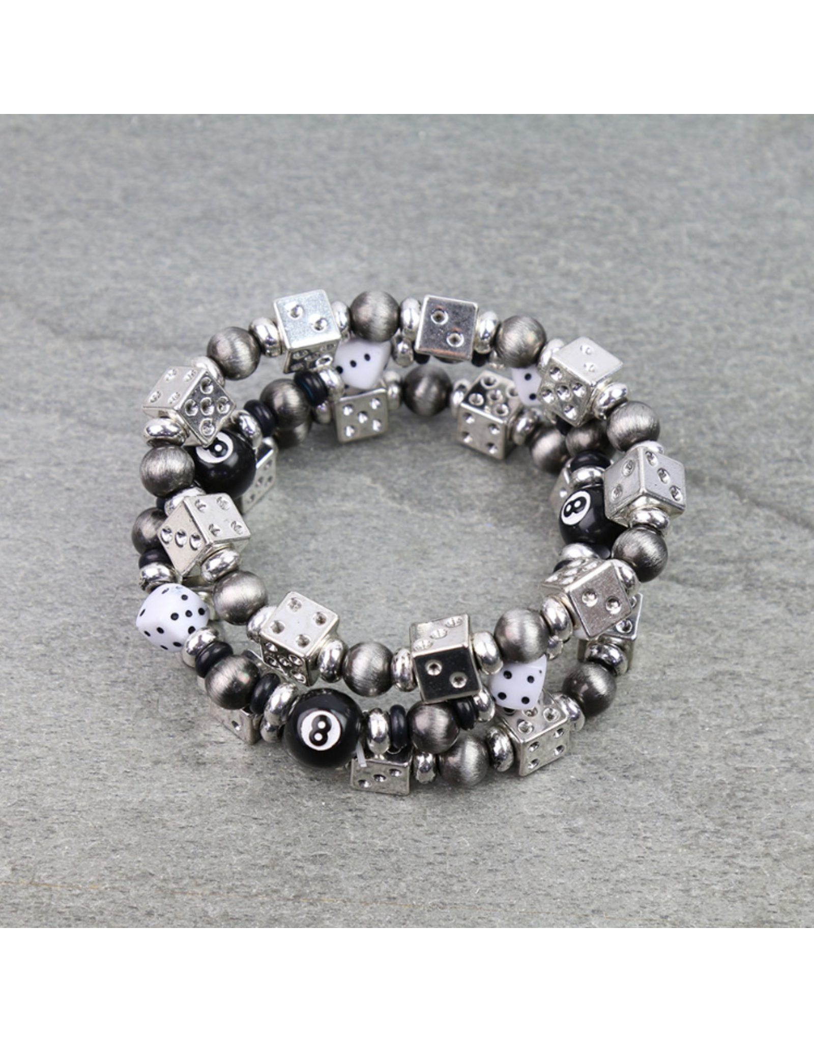 BRACELET STACK NAVAJO PEARL AND DICE STRETCH
