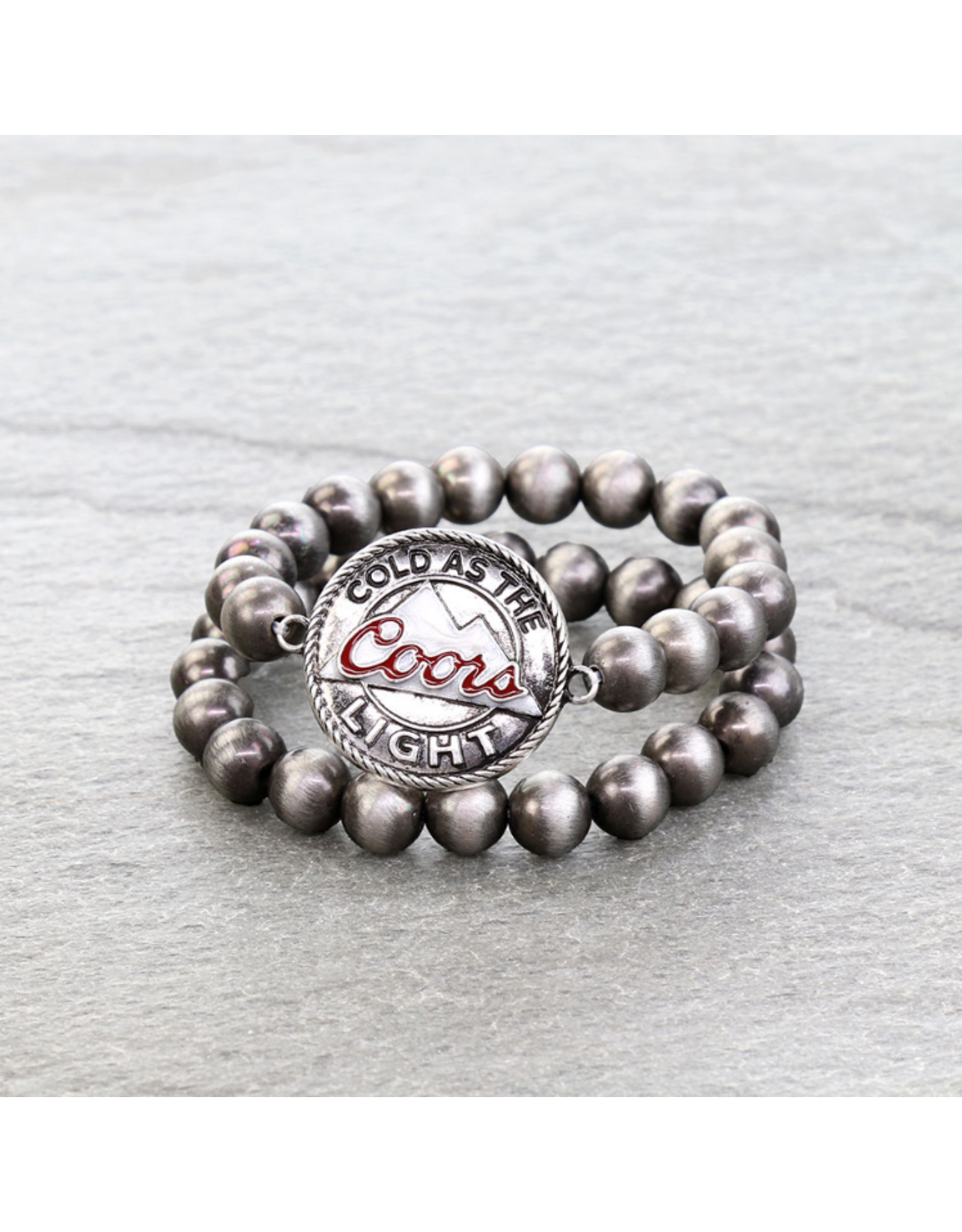 BRACELET STACK OF 2 BIG NAVAJO PEARLS COORS LOGO