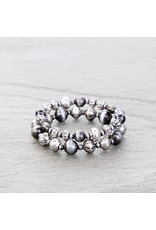 BRACELET STRETCH SET OF 2 TXR AND NAVAJO PEARL