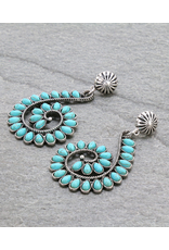 EARRING CONCHO POST TURQUOISE SWIRL DANGLE