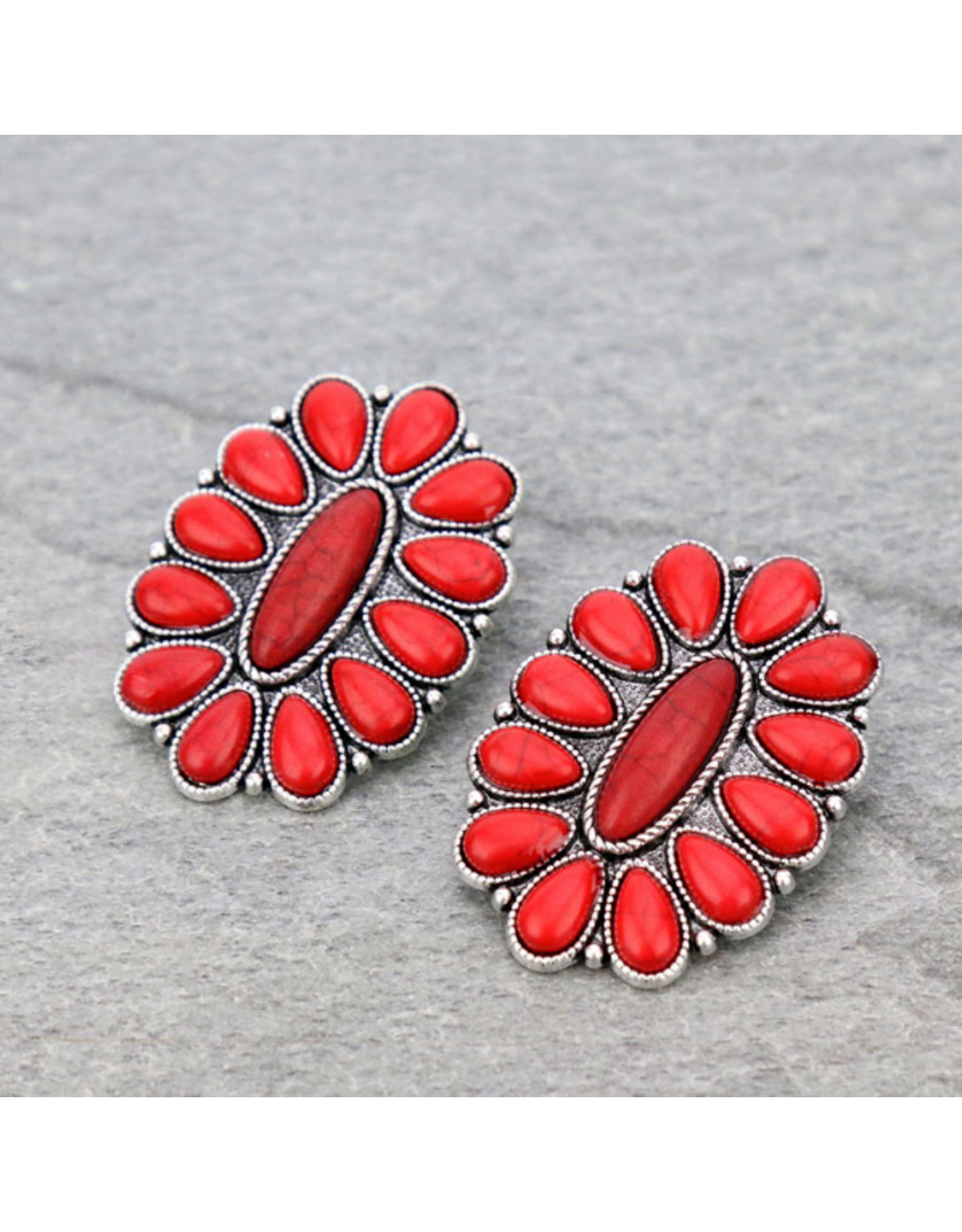 EARRINGS STUD WESTERN CONCHO