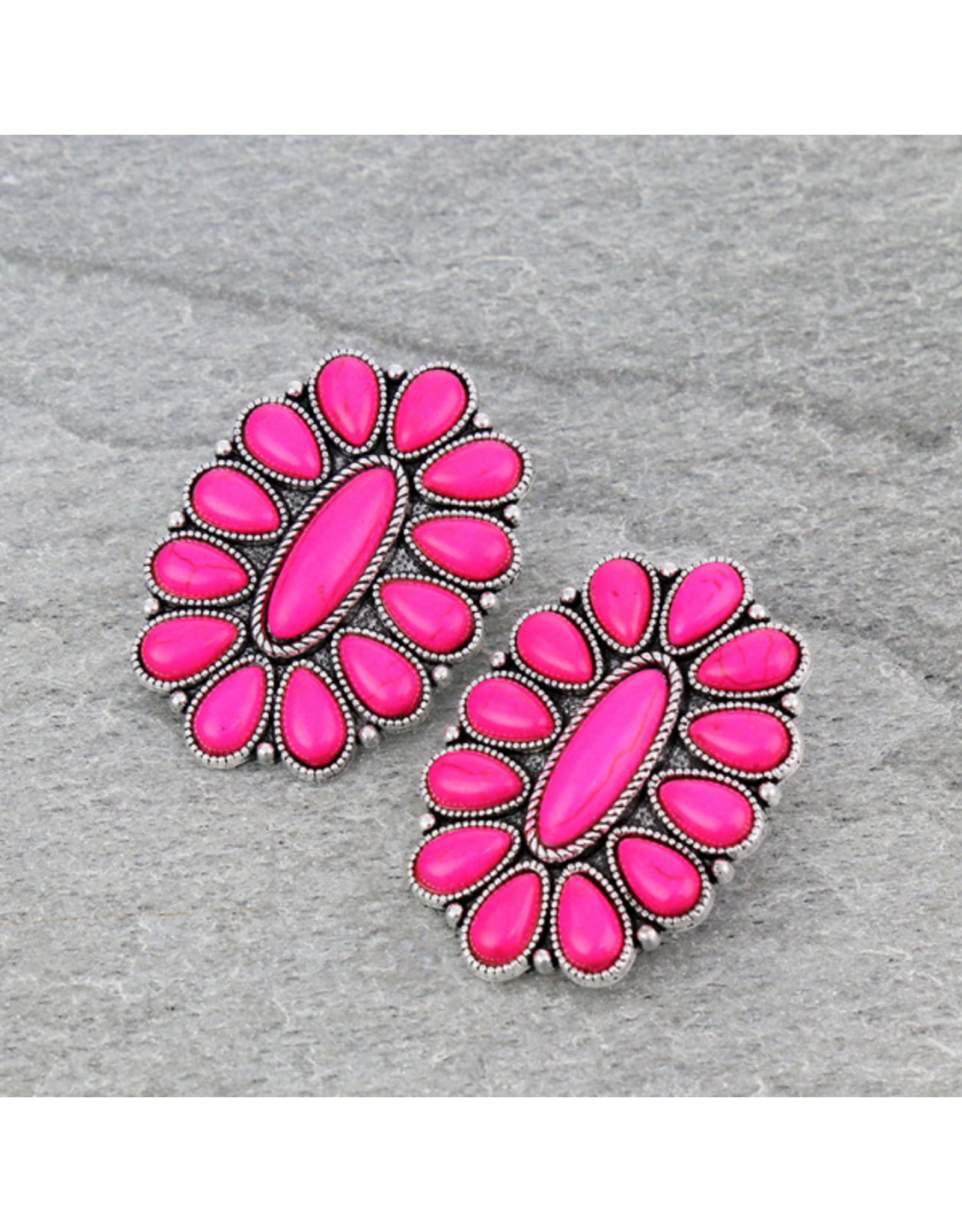 EARRINGS STUD WESTERN CONCHO