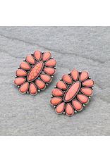 EARRINGS STUD WESTERN CONCHO