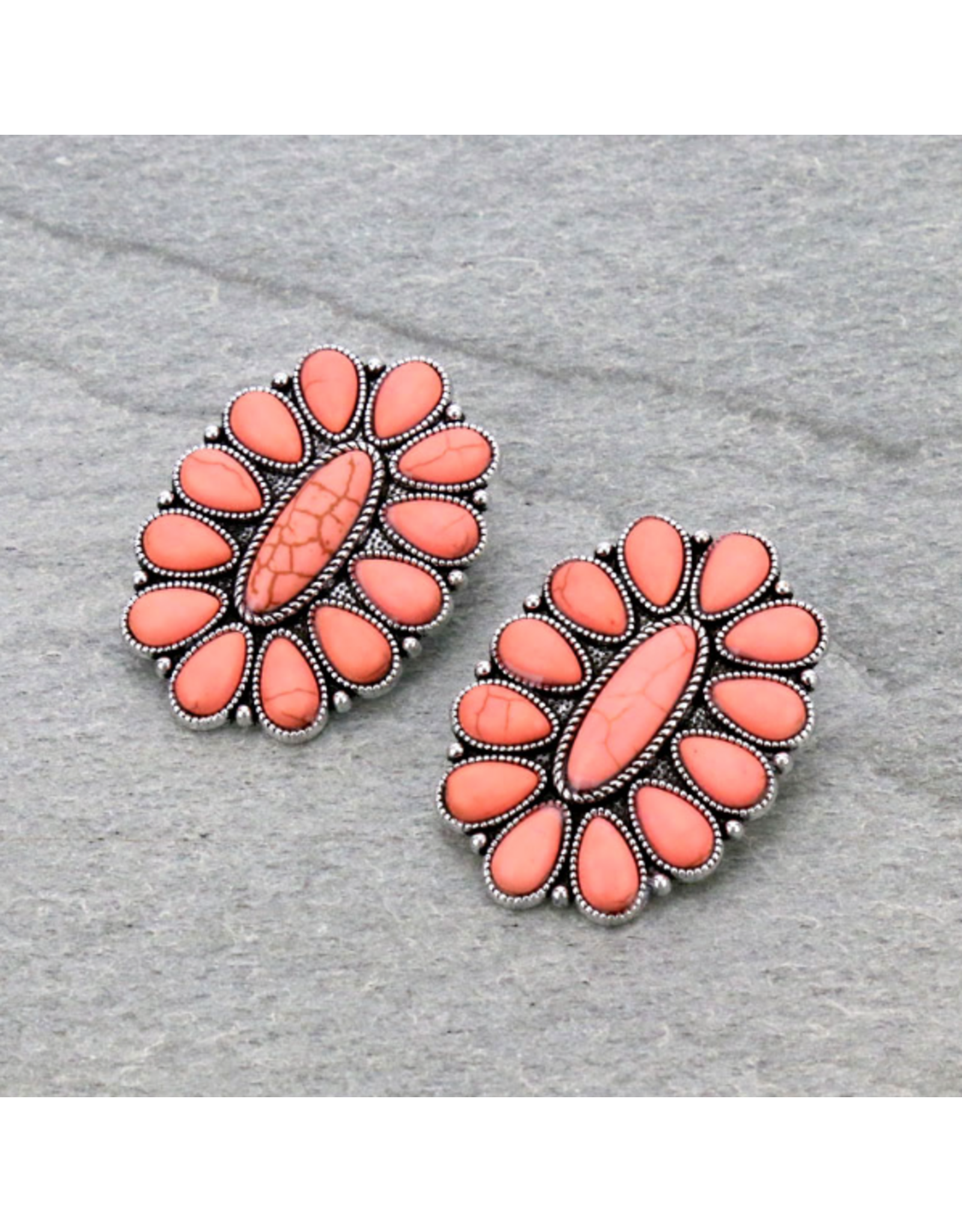 EARRINGS STUD WESTERN CONCHO