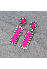 EARRING CIRCLE POST RECTANGLE DANGLE