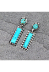 EARRING CIRCLE POST RECTANGLE DANGLE