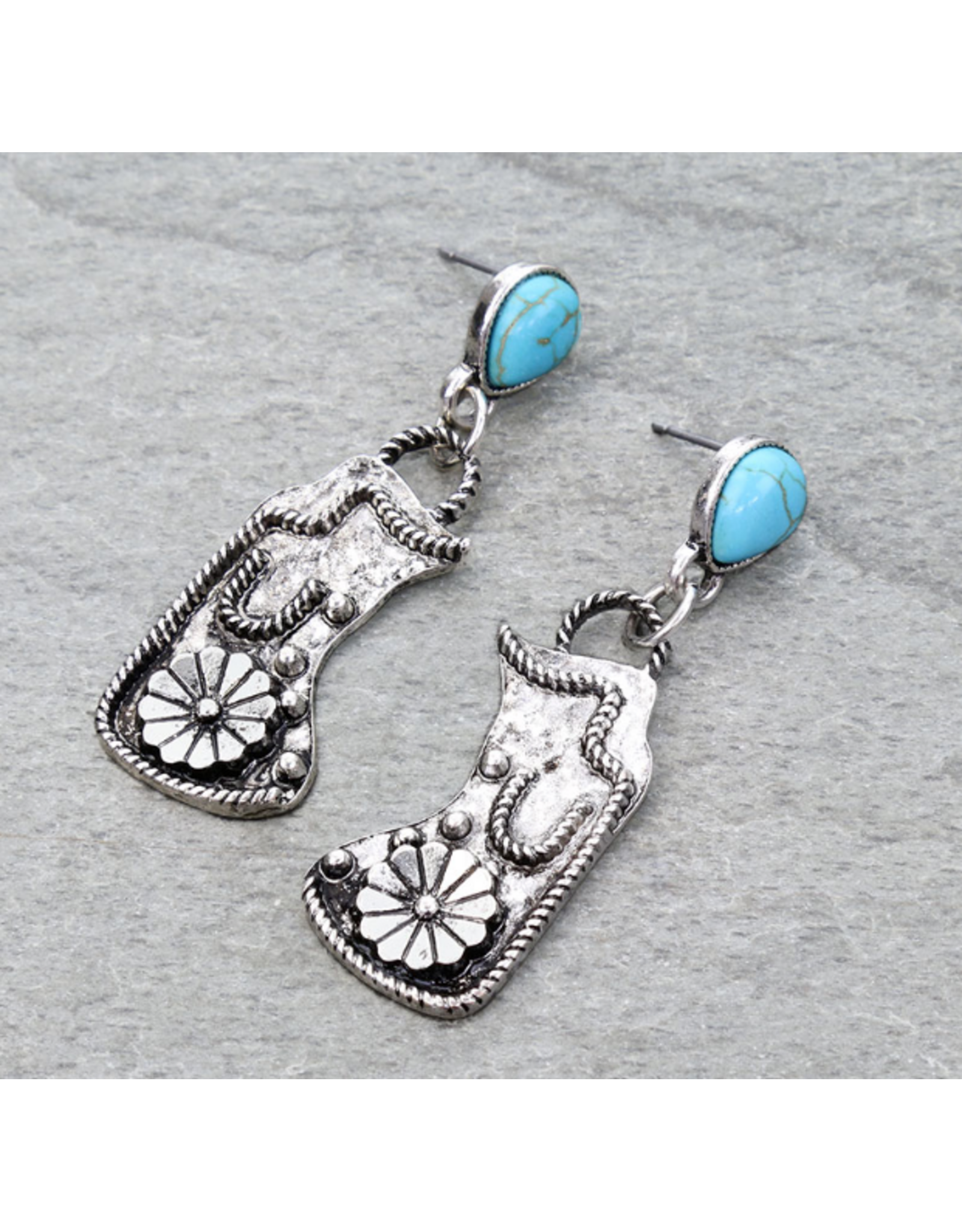 WARRING DANGLE TURQUOISE POST CHAPS SILVER