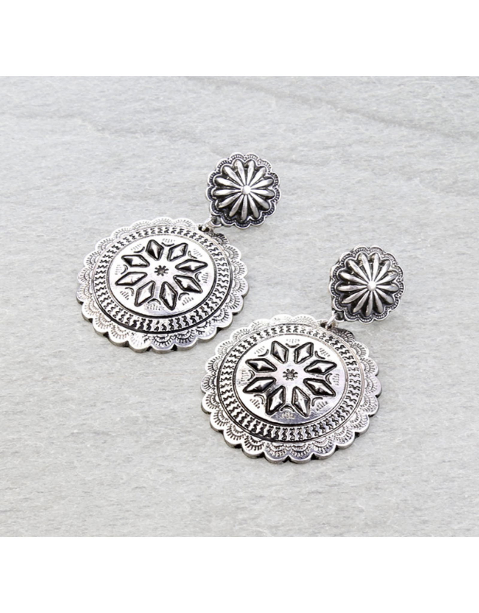 EARRING CONCHO STUD LARGE CONCHO DANGLE SINGLE