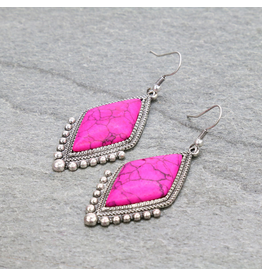 EARRING DANGLE RHOMBUS STONE