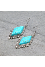 EARRING DANGLE RHOMBUS STONE