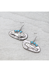 EARRING DANGLE SILVER METAL FISH