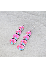 EARRING DANGLE 4 CIRCLE STONE BAR