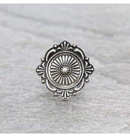 RING CUFF SILVER TEXTURE CONCHO