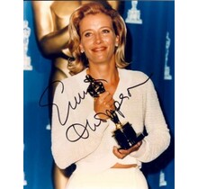 EMMA THOMPSON AUTOGRAPHED SIGNED 8X10 GRASPING THE OSCAR WITH COA